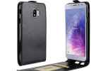 Фирменный оригинальный вертикальный откидной чехол-флип для Samsung Galaxy J4 (2018) черный Prestige 
