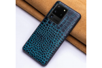 Чехол-накладка MyPads Premium для Huawei P40 экзотический обтянутый качественной импортной натуральной кожей теленка с фактурным тиснением крокодила синий. Только в нашем магазине. Количество ограничено